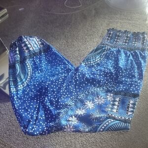 Blue Patterned Women's Pants